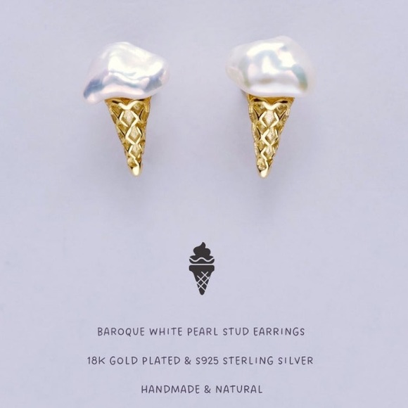 Jewelry - 💫Host Pick🌙🌸Ice Cream Cone Pearl Earrings 🍦